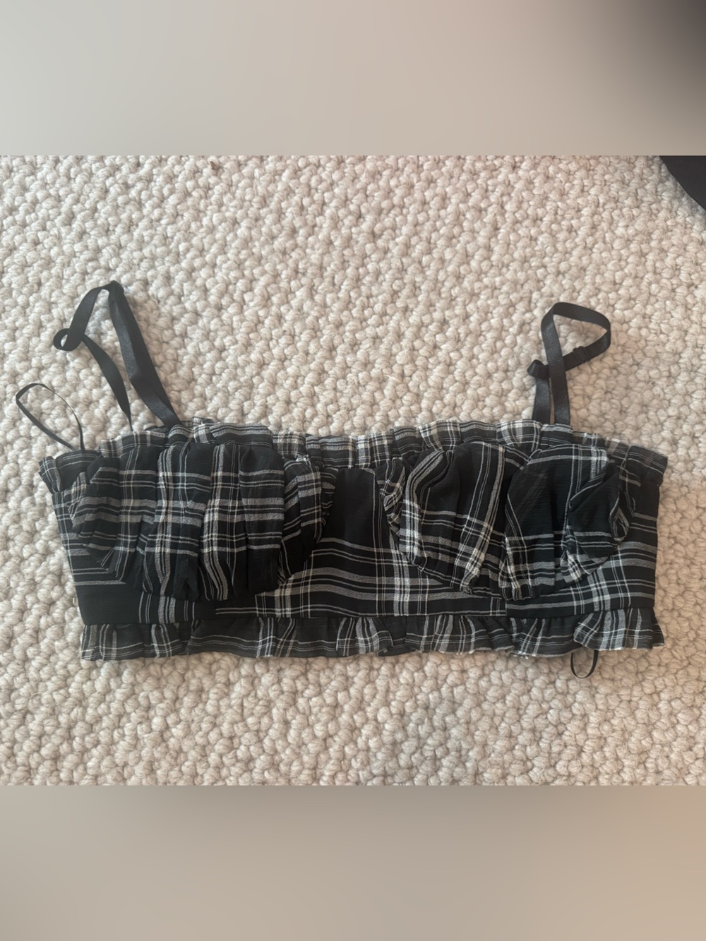 superdown Black and White Plaid Mini Skirt